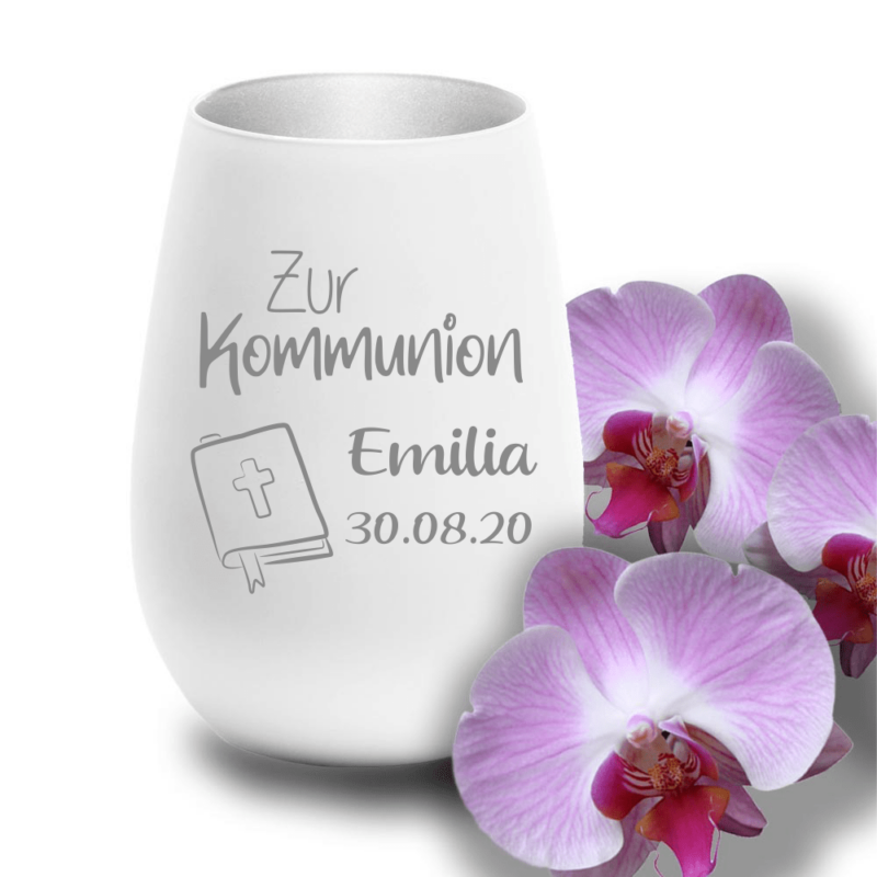 Bild von   windlicht mit gravur weiss silpng | Individuelle 🎁 persönliche 🎁 personalisierte Geschenke bedruckt ▪ bestickt ▪ graviert