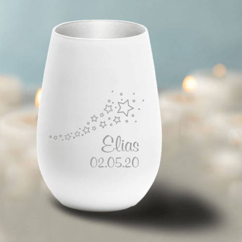 Windlicht Erinnerungslicht - Sterne mit individueller Gravur