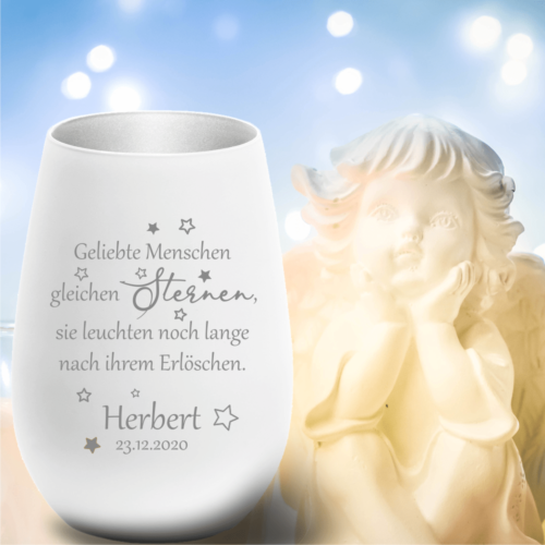 Personalisiertes Windlicht Erinnerungslicht - Geliebte Menschen...