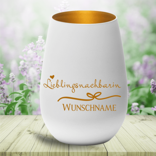 personalisiertes Windlicht Lieblingsnachbarin mit Deinem Wunschnamen