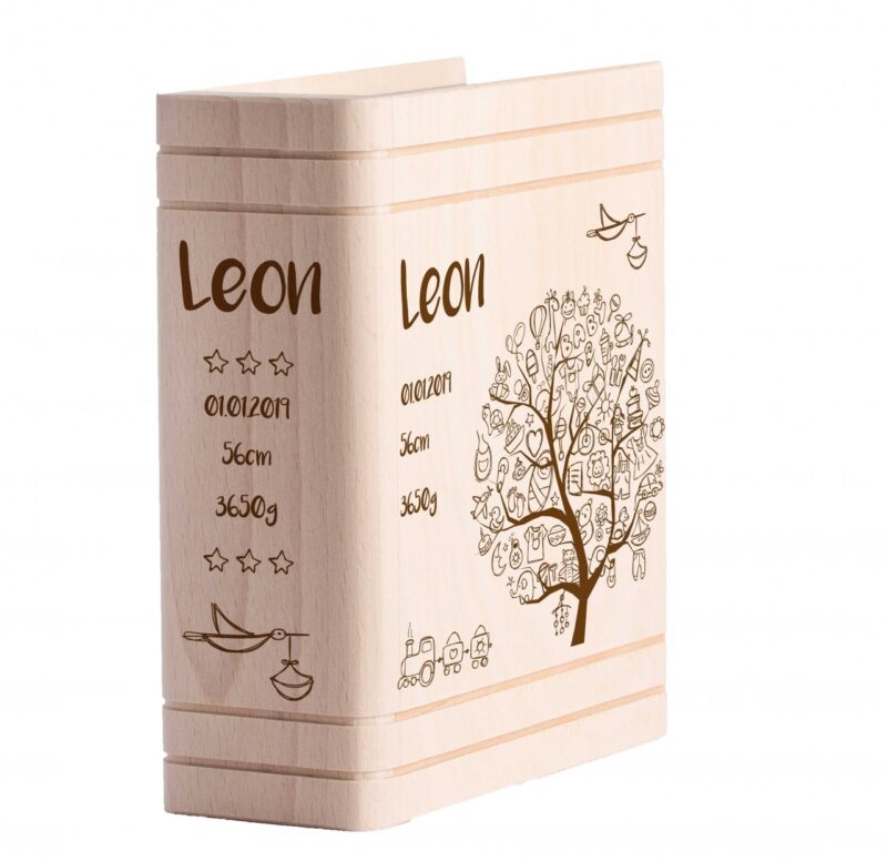 Bild von   spardose aus holz zur geburtjpg | Individuelle 🎁 persönliche 🎁 personalisierte Geschenke bedruckt ▪ bestickt ▪ graviert