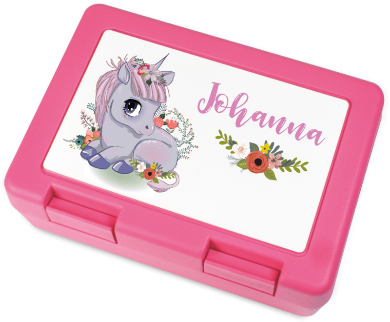 Bild von   brotdose mit namen einhorn babpng | Individuelle 🎁 persönliche 🎁 personalisierte Geschenke bedruckt ▪ bestickt ▪ graviert