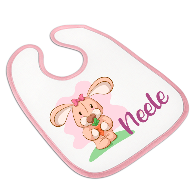 Bild von   baby laetzchen mit namen hasepng | Individuelle 🎁 persönliche 🎁 personalisierte Geschenke bedruckt ▪ bestickt ▪ graviert