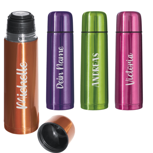 Personalisierte Isolierkanne mit Deinem Namen - metallic