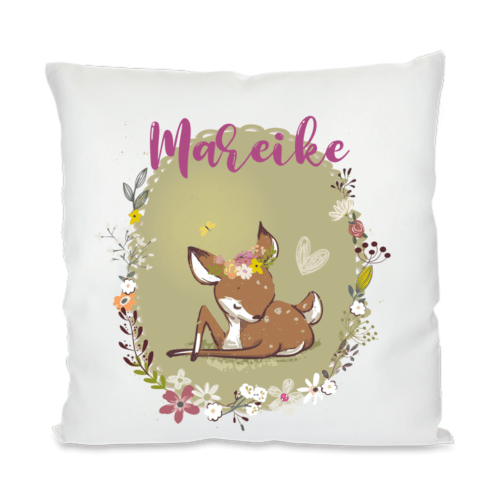 Kissen mit Namen Rehkitz für Mädchen