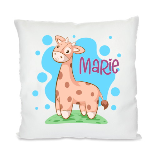 Kinder-Kissen mit Namen Giraffe