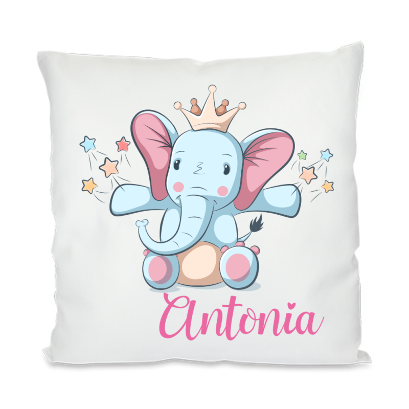 Bild von   namenskissen mit elefanten pripng | Individuelle 🎁 persönliche 🎁 personalisierte Geschenke bedruckt ▪ bestickt ▪ graviert