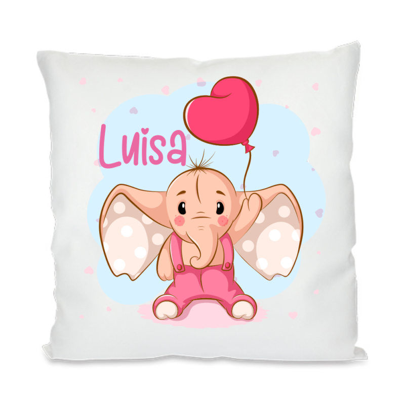 Bild von   kinder kissen mit namen elefanpng | Individuelle 🎁 persönliche 🎁 personalisierte Geschenke bedruckt ▪ bestickt ▪ graviert