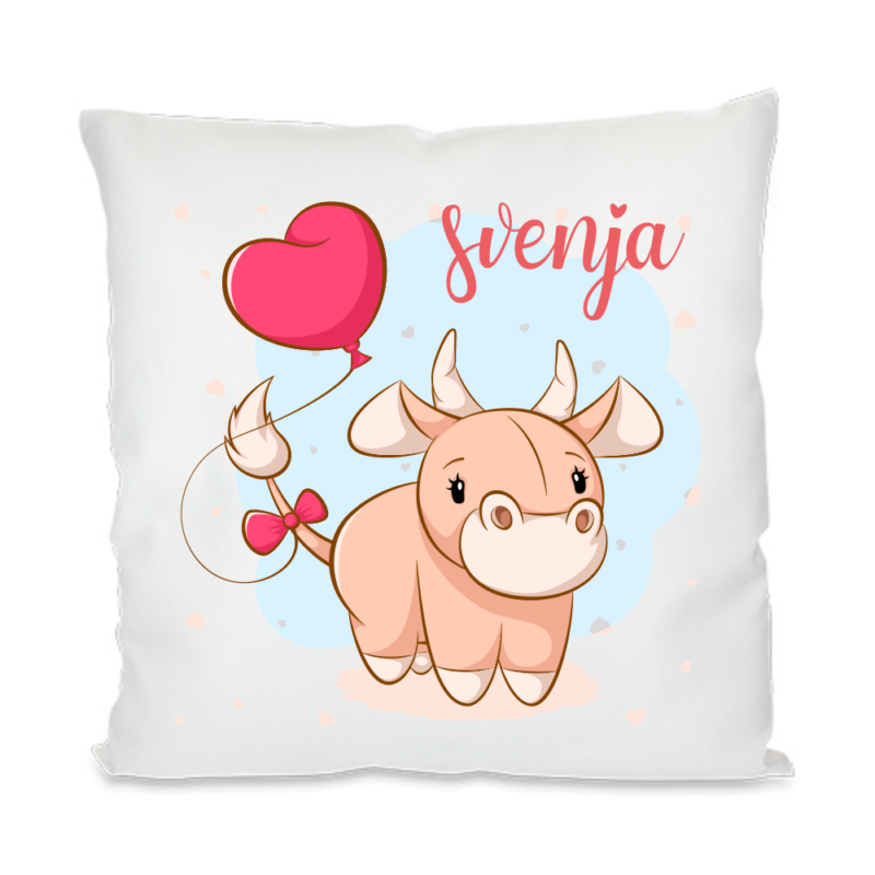 Bild von   kinder kissen mit namen kuhpng | Individuelle 🎁 persönliche 🎁 personalisierte Geschenke bedruckt ▪ bestickt ▪ graviert