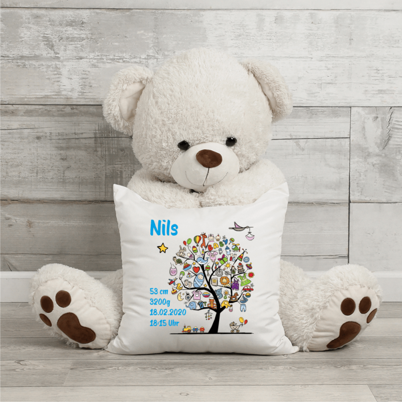 Bild von   kissen mit namen zur geburt bapng | Individuelle 🎁 persönliche 🎁 personalisierte Geschenke bedruckt ▪ bestickt ▪ graviert