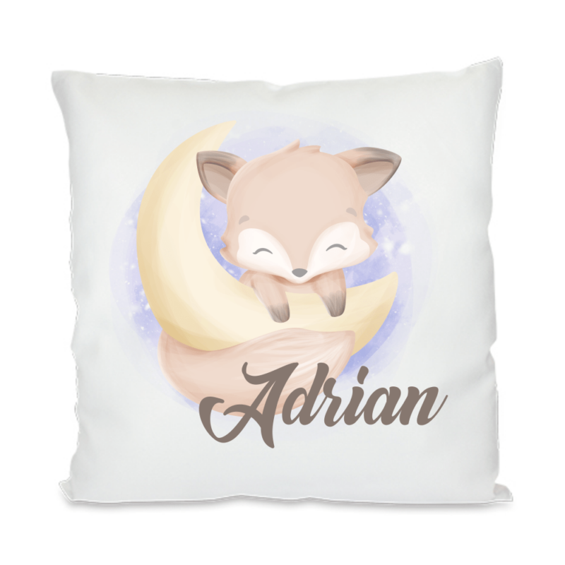 Bild von   namenskissen fuer kinder fuchspng | Individuelle 🎁 persönliche 🎁 personalisierte Geschenke bedruckt ▪ bestickt ▪ graviert
