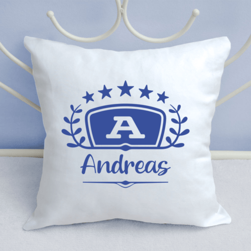 Namenskissen mit Monogramm Sterne