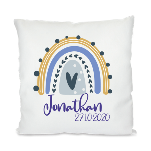 Namenskissen zur Geburt Regenbogen