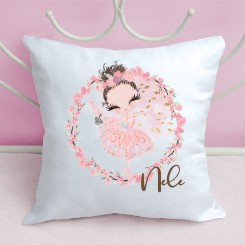 Kissen für Mädchen Ballerina mit Blumen