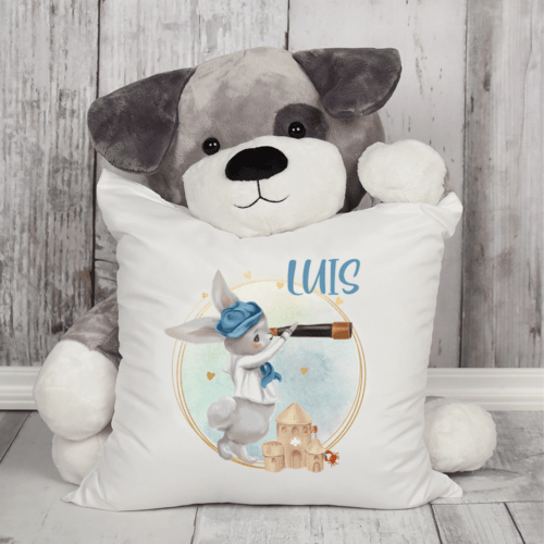 Kissen für Kinder Abenteurer Hase