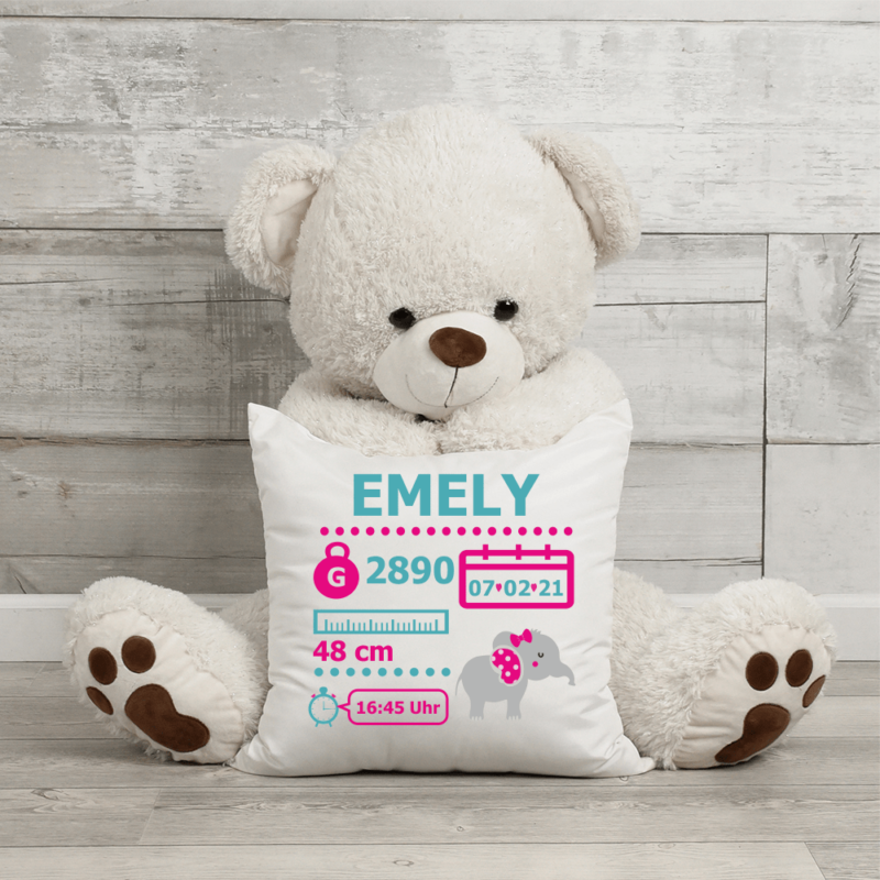 Bild von   kissen mit geburtsdaten und wupng | Individuelle 🎁 persönliche 🎁 personalisierte Geschenke bedruckt ▪ bestickt ▪ graviert