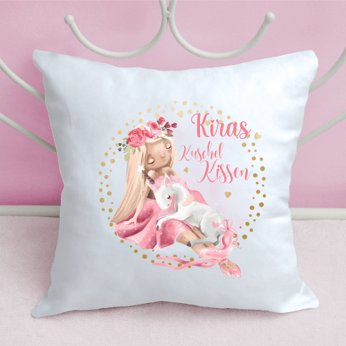 Kissen für Mädchen Prinzessin mit Einhorn