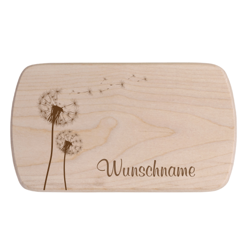 Frühstücksbrettchen Pusteblume mit Wunschnamen
