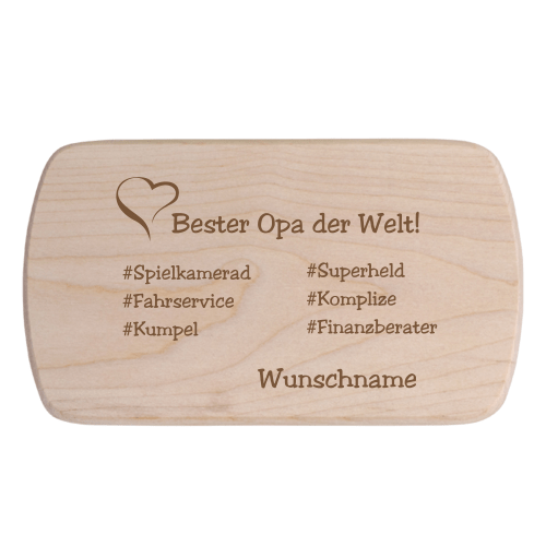 Frühstücksbrettchen mit Wunschname- Bester Opa#