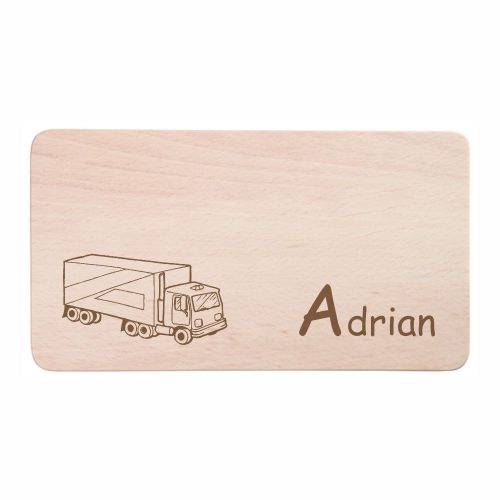 Frühstücksbrettchen mit Gravur für Kinder -LKW