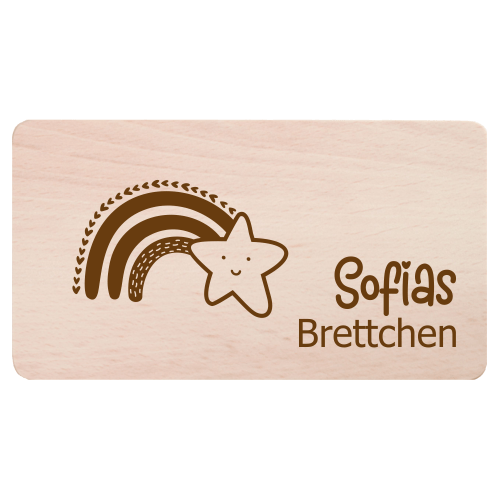 Kinder-Frühstücksbrettchen Regenbogen Stern