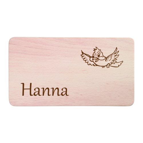 Frühstücksbrettchen mit Gravur -Vogel