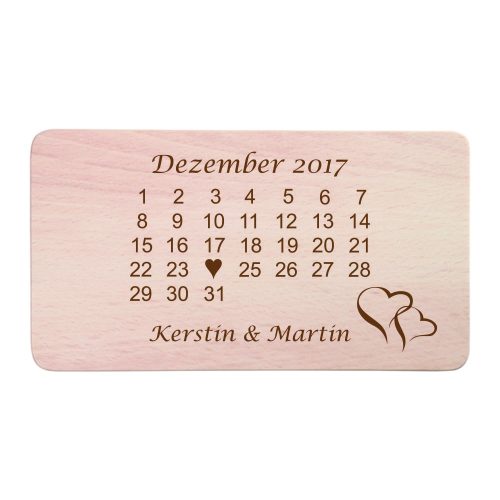 Frühstücksbrettchen mit Gravur -Kalender