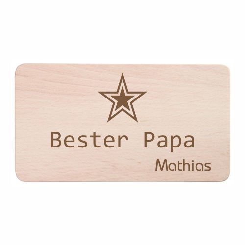 Frühstücksbrettchen mit Gravur Buche- Bester Papa
