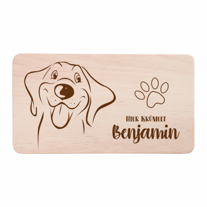 Bild von   fruehstuecksbrettchen hund mitpng | Individuelle 🎁 persönliche 🎁 personalisierte Geschenke bedruckt ▪ bestickt ▪ graviert
