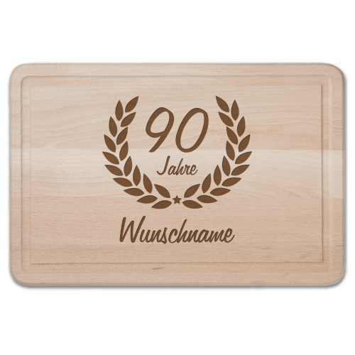 Schneidebrett mit Gravur - Zum 90. Geburtstag Ehrenranke