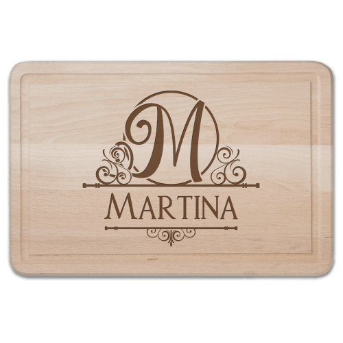 Personalisiertes Schneidebrett mit Monogramm