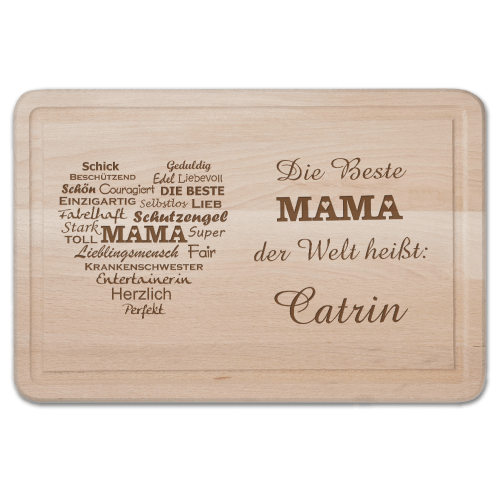 Schneidebrett mit Gravur - Beste Mama
