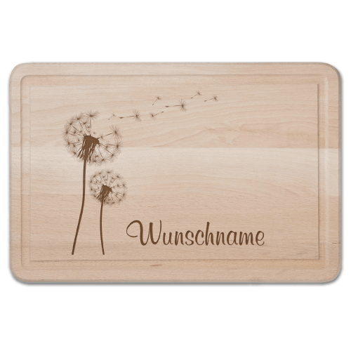 Schneidebrett mit Gravur - Pusteblume