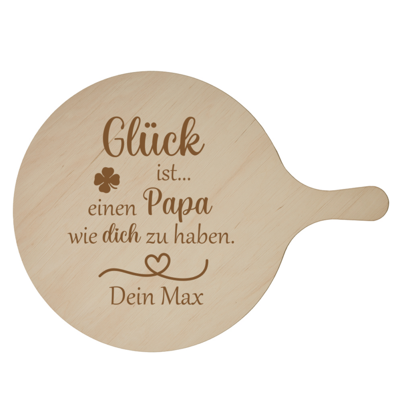 Bild von   pizzabrett glueck ist einen papng | Individuelle 🎁 persönliche 🎁 personalisierte Geschenke bedruckt ▪ bestickt ▪ graviert