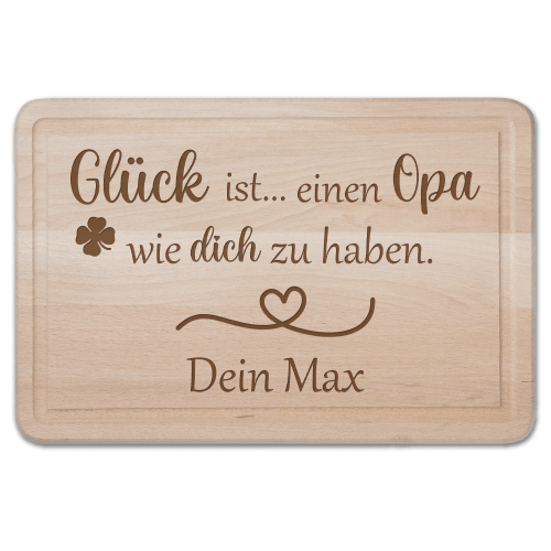 Schneidebrett Glück ist einen Opa.... mit Wunschnamen