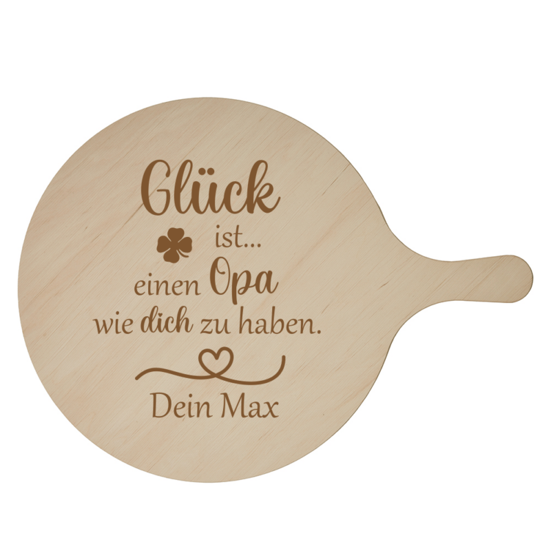 Bild von   pizzabrett glueck ist einen oppng | Individuelle 🎁 persönliche 🎁 personalisierte Geschenke bedruckt ▪ bestickt ▪ graviert