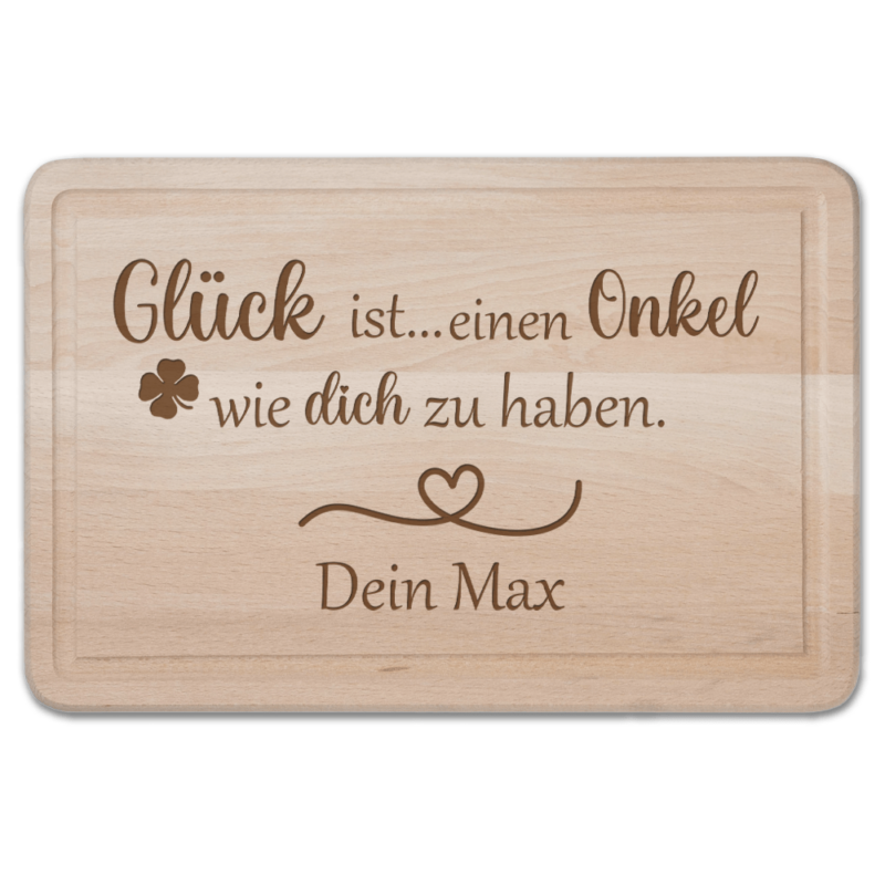 Bild von   schneidebrett glueck ist einenpng | Individuelle 🎁 persönliche 🎁 personalisierte Geschenke bedruckt ▪ bestickt ▪ graviert