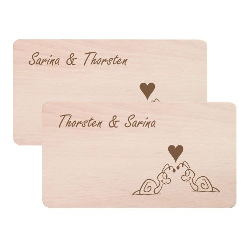Partner-Frühstücksbrettchen mit Gravur -in love