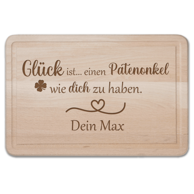 Bild von   schneidebrett glueck ist einenpng | Individuelle 🎁 persönliche 🎁 personalisierte Geschenke bedruckt ▪ bestickt ▪ graviert