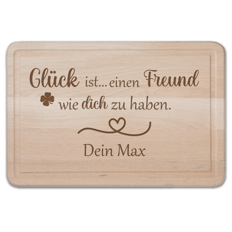 Bild von   schneidebrett glueck ist einenpng | Individuelle 🎁 persönliche 🎁 personalisierte Geschenke bedruckt ▪ bestickt ▪ graviert