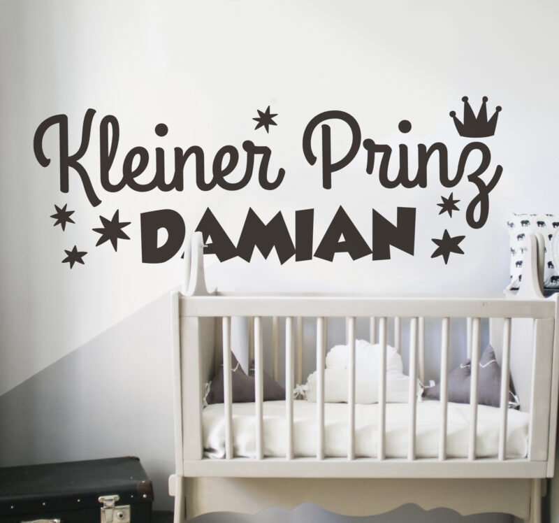 Bild von   kleiner prinz mit namen aufklejpg | Individuelle 🎁 persönliche 🎁 personalisierte Geschenke bedruckt ▪ bestickt ▪ graviert