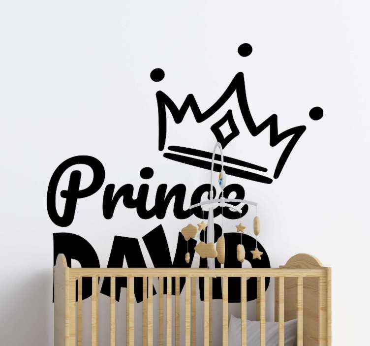 Bild von   tuerfolie prinz krone mit namejpg | Individuelle 🎁 persönliche 🎁 personalisierte Geschenke bedruckt ▪ bestickt ▪ graviert