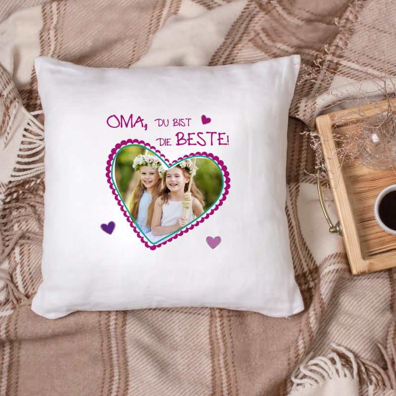 Bild von   kissen oma du bist die bestejpg | Individuelle 🎁 persönliche 🎁 personalisierte Geschenke bedruckt ▪ bestickt ▪ graviert