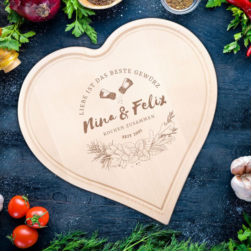 Bild von   herzbrett gewuerzliebe perjpg | Individuelle 🎁 persönliche 🎁 personalisierte Geschenke bedruckt ▪ bestickt ▪ graviert