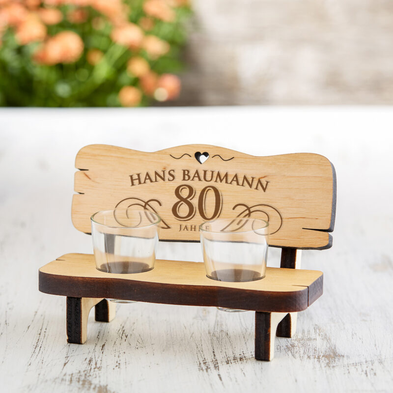 Bild von   schnapsbank zum runden geburtsjpg | Individuelle 🎁 persönliche 🎁 personalisierte Geschenke bedruckt ▪ bestickt ▪ graviert