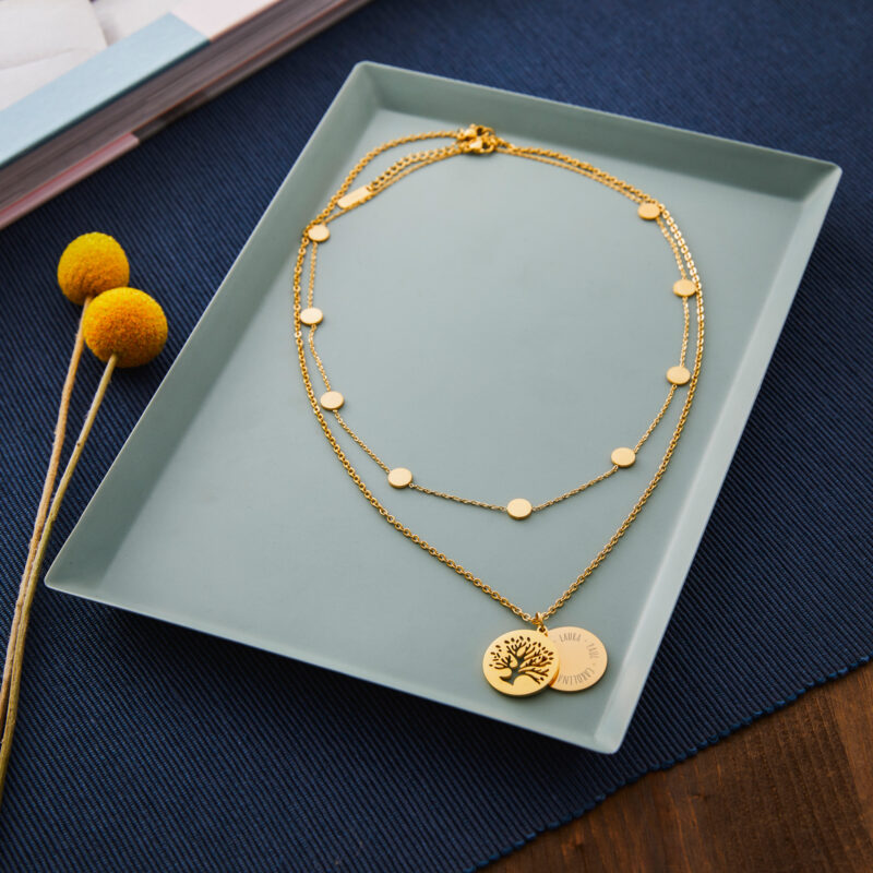 Bild von   set layering kette und halsketjpg | Individuelle 🎁 persönliche 🎁 personalisierte Geschenke bedruckt ▪ bestickt ▪ graviert