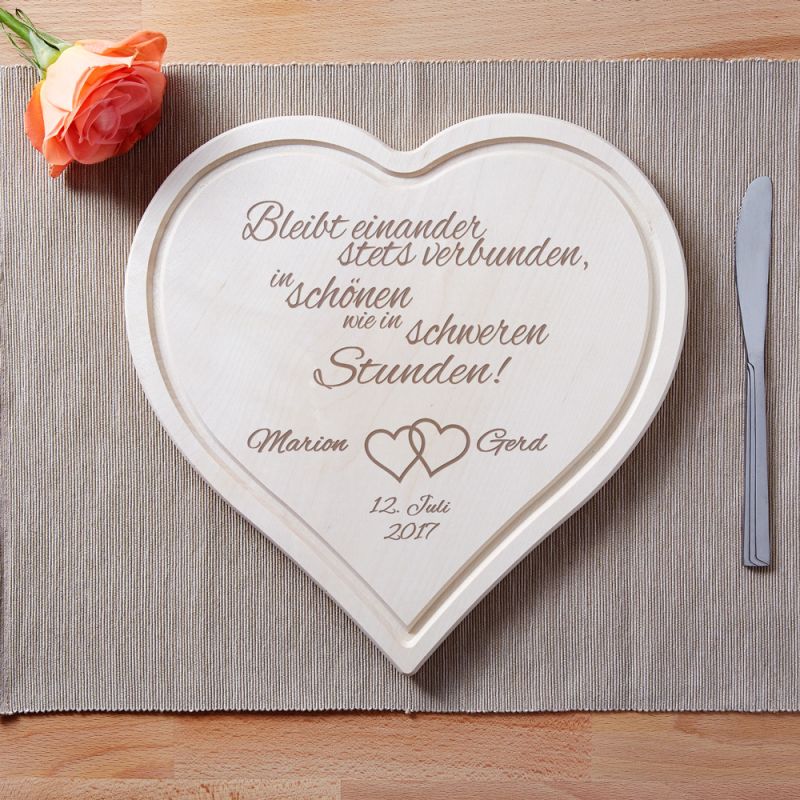 Bild von   herzbrett zur hochzeit sprucjpg | Individuelle 🎁 persönliche 🎁 personalisierte Geschenke bedruckt ▪ bestickt ▪ graviert