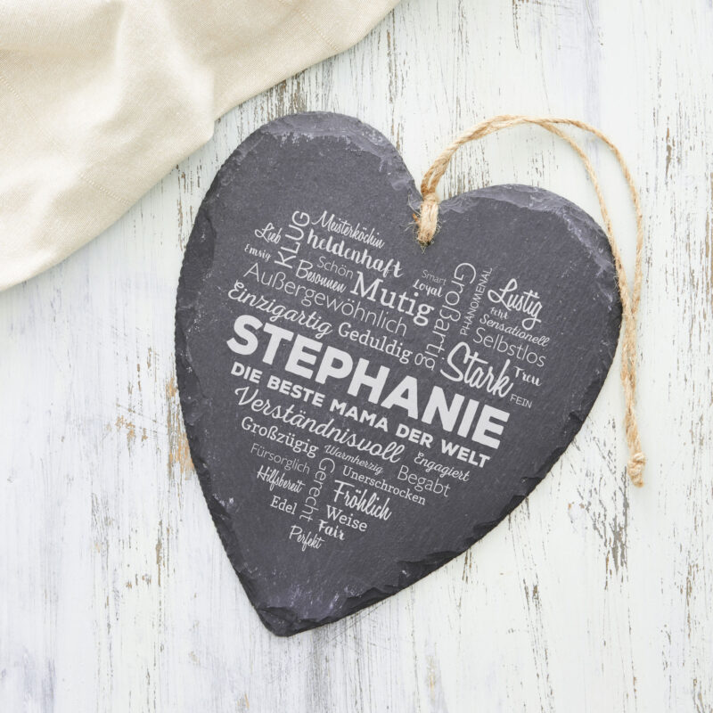 Bild von   schieferherz wortherz mamajpg | Individuelle 🎁 persönliche 🎁 personalisierte Geschenke bedruckt ▪ bestickt ▪ graviert
