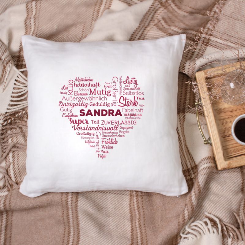 Bild von   bedrucktes kissen wortwolkejpg | Individuelle 🎁 persönliche 🎁 personalisierte Geschenke bedruckt ▪ bestickt ▪ graviert