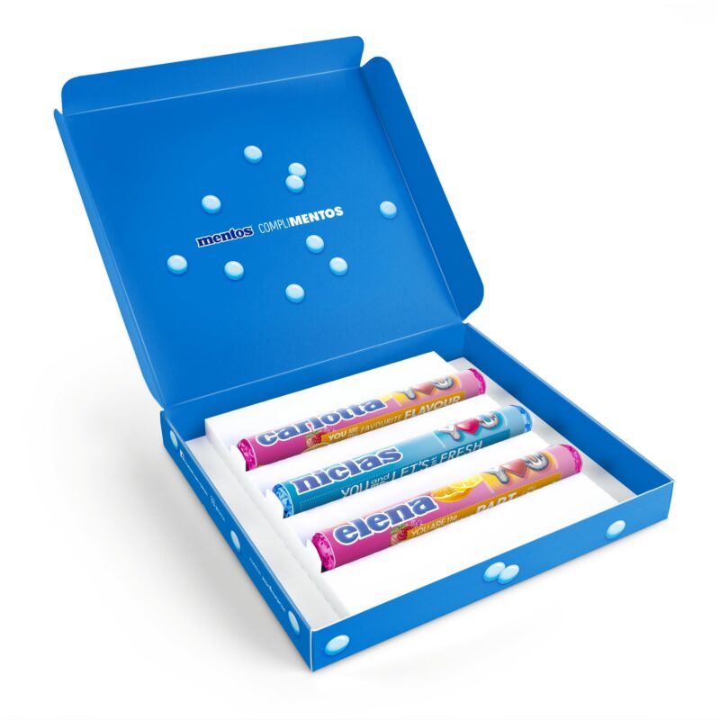 Bild von   mentos geschenkset mit personajpg | Individuelle 🎁 persönliche 🎁 personalisierte Geschenke bedruckt ▪ bestickt ▪ graviert